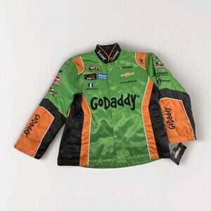 Vintage Go Daddy Nascar Racing Jacket Danica Patrick Kid S Black Green Chase NWT